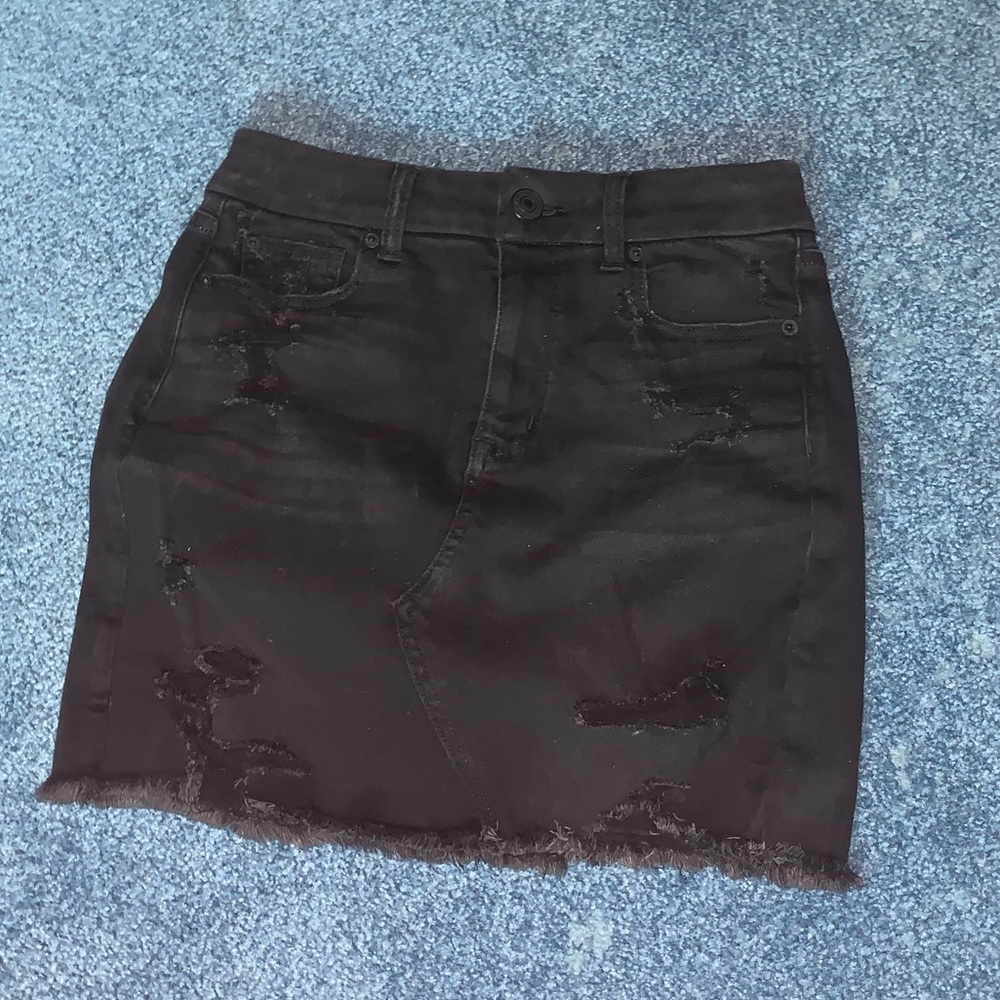 American Eagle Black denim mini skirt
